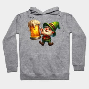 St Patricks Day Gnome Drinking Beer Hoodie